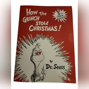 Dr. Seuss How The Grinch Stole Christmas Red and White Cover